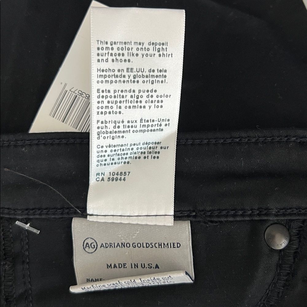 NWT AG Y2K The Jegging Super Skinny Fit Black Size 27 - Picture 7 of 10